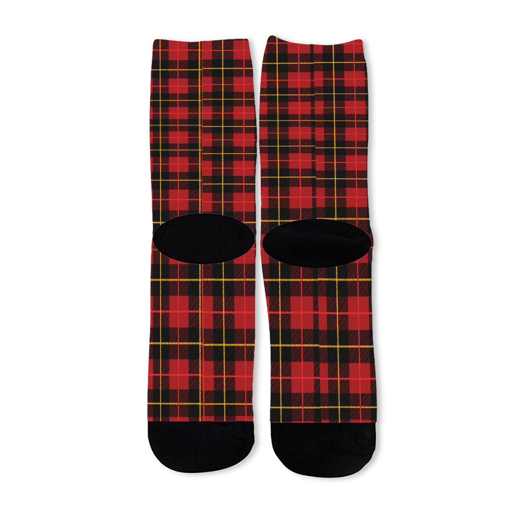 Clan Macqueen Tartan Pattern Print Long Socks
