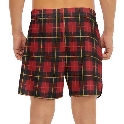 Clan Macqueen Tartan Pattern Print Men's Split Running Shorts