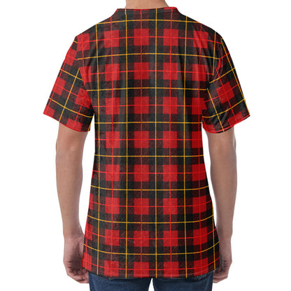 Clan Macqueen Tartan Pattern Print Men's Velvet T-Shirt