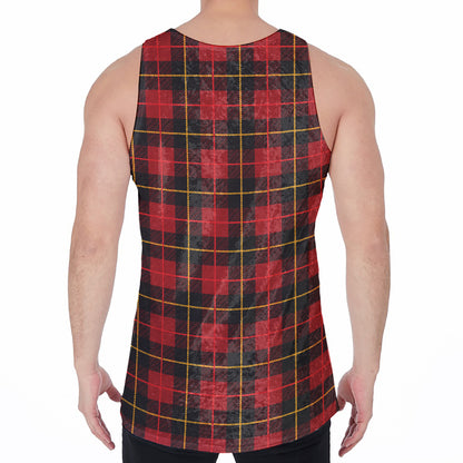 Clan Macqueen Tartan Pattern Print Men's Velvet Tank Top