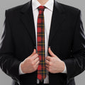 Clan Macqueen Tartan Pattern Print Necktie