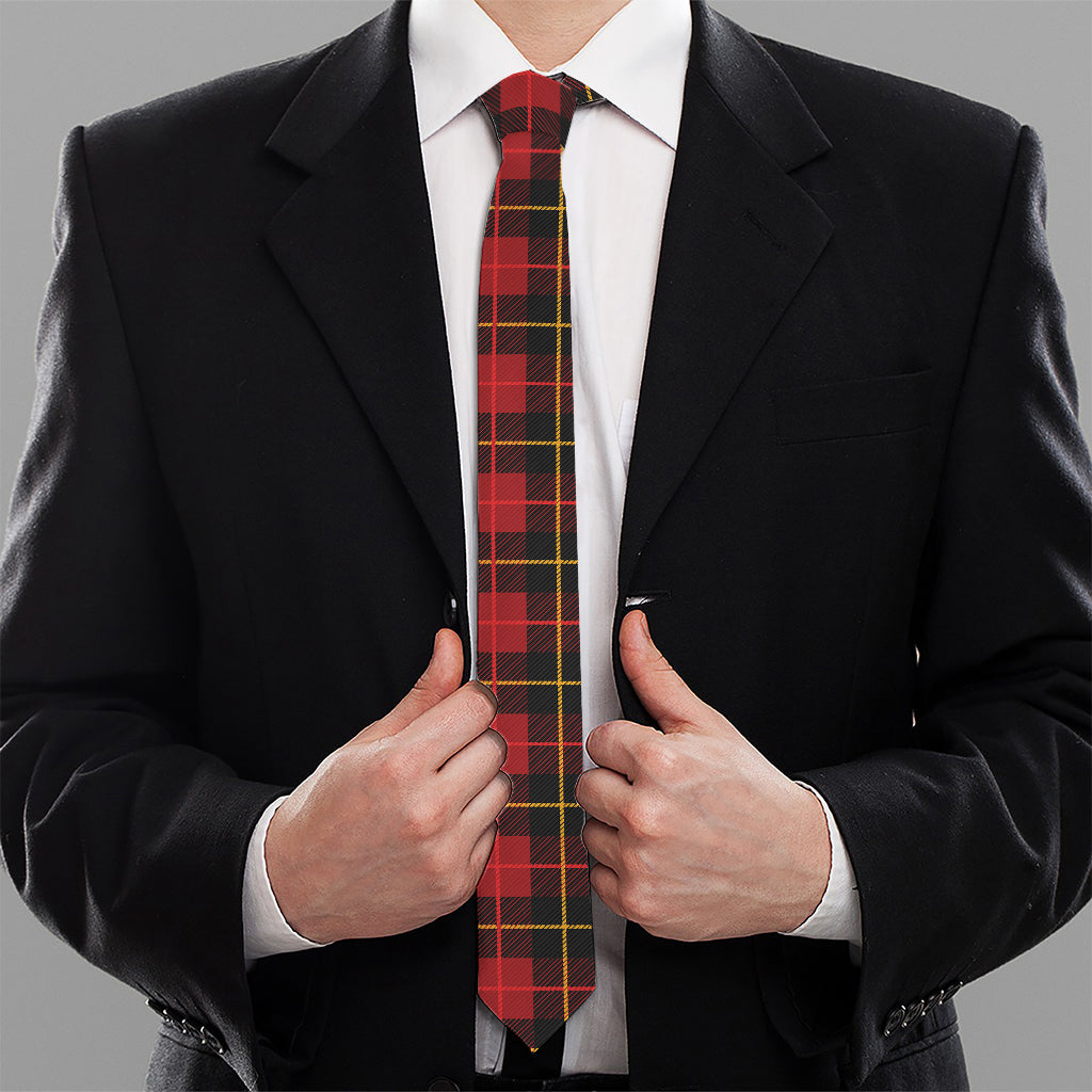 Clan Macqueen Tartan Pattern Print Necktie