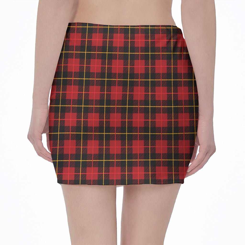 Clan Macqueen Tartan Pattern Print Pencil Mini Skirt