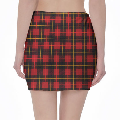 Clan Macqueen Tartan Pattern Print Pencil Mini Skirt