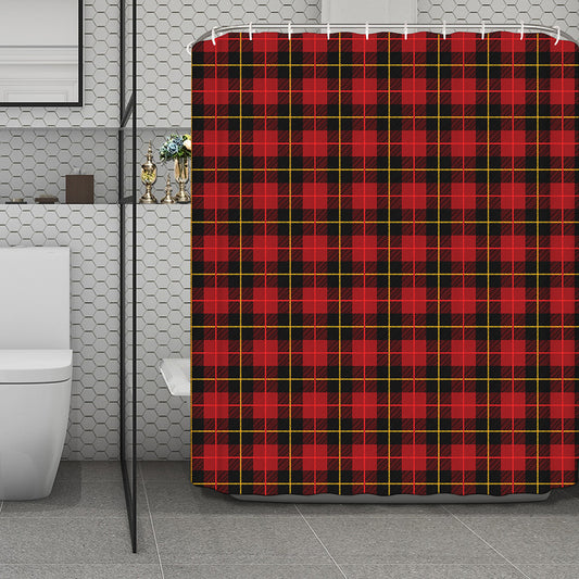 Clan Macqueen Tartan Pattern Print Polyester Shower Curtain