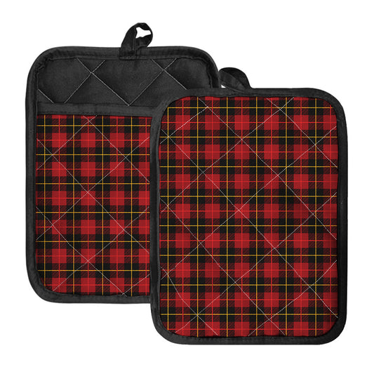 Clan Macqueen Tartan Pattern Print Pot Holders With Pocket