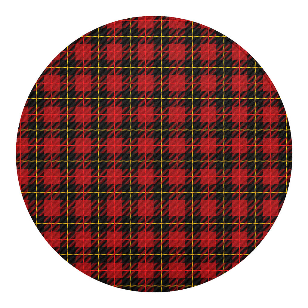 Clan Macqueen Tartan Pattern Print Round Blanket