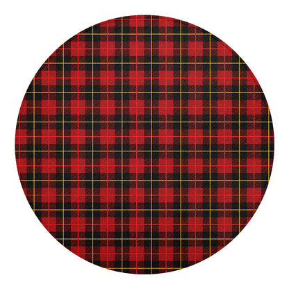 Clan Macqueen Tartan Pattern Print Round Blanket