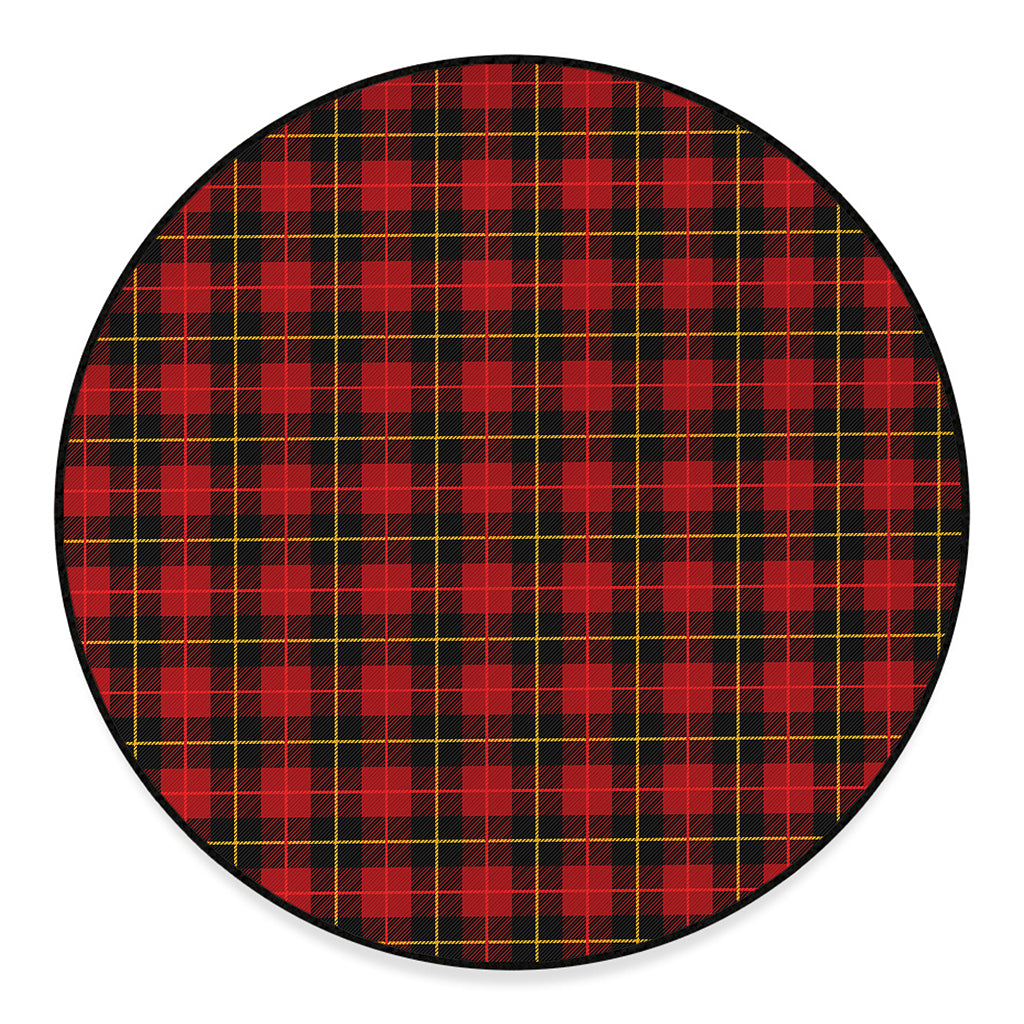 Clan Macqueen Tartan Pattern Print Round Floor Mat