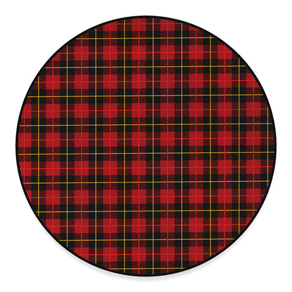 Clan Macqueen Tartan Pattern Print Round Floor Mat