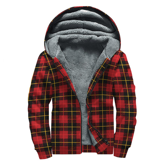 Clan Macqueen Tartan Pattern Print Sherpa Lined Zip Up Hoodie