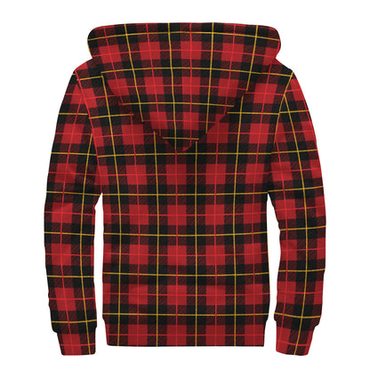 Clan Macqueen Tartan Pattern Print Sherpa Lined Zip Up Hoodie