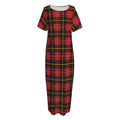 Clan Macqueen Tartan Pattern Print Short Sleeve Long Nightdress