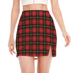 Clan Macqueen Tartan Pattern Print Side Slit Mini Skirt