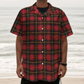 Clan Macqueen Tartan Pattern Print Textured Short Sleeve Shirt