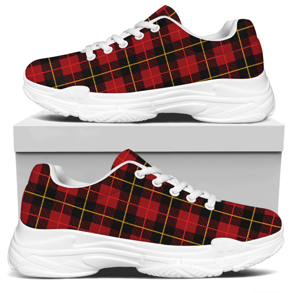 Clan Macqueen Tartan Pattern Print White Chunky Shoes