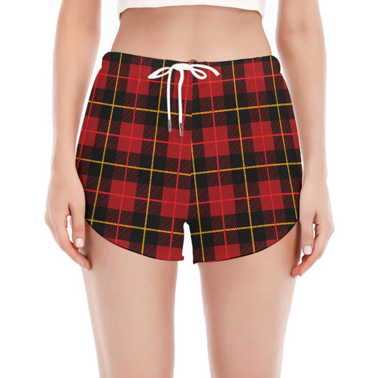 Clan Macqueen Tartan Pattern Print Women's Split Running Shorts