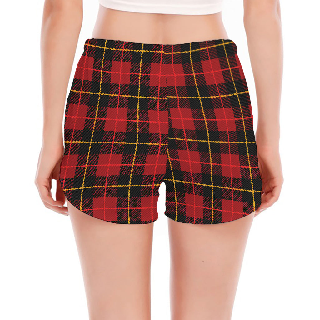 Clan Macqueen Tartan Pattern Print Women's Split Running Shorts