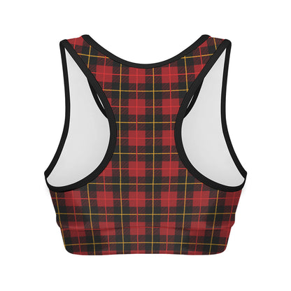 Clan Macqueen Tartan Pattern Print Women's Sports Bra