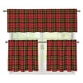 Clan Wallace Scottish Tartan Print 3 Piece Kitchen Curtains