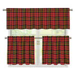 Clan Wallace Scottish Tartan Print 3 Piece Kitchen Curtains