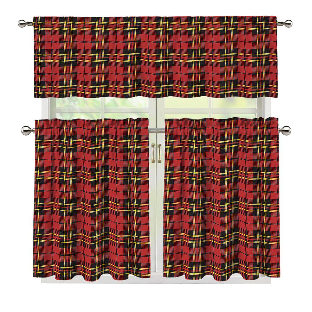 Clan Wallace Scottish Tartan Print 3 Piece Kitchen Curtains