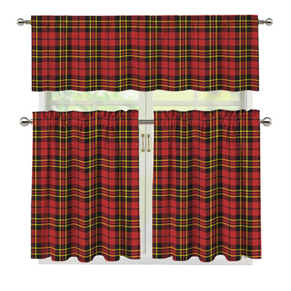 Clan Wallace Scottish Tartan Print 3 Piece Kitchen Curtains