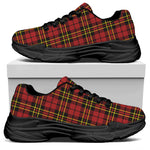 Clan Wallace Scottish Tartan Print Black Chunky Shoes