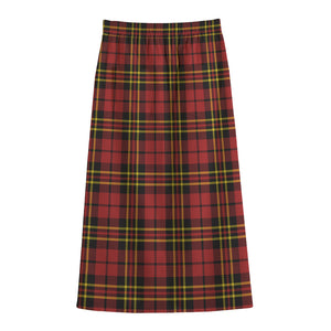 Clan Wallace Scottish Tartan Print Cotton Front Slit Maxi Skirt