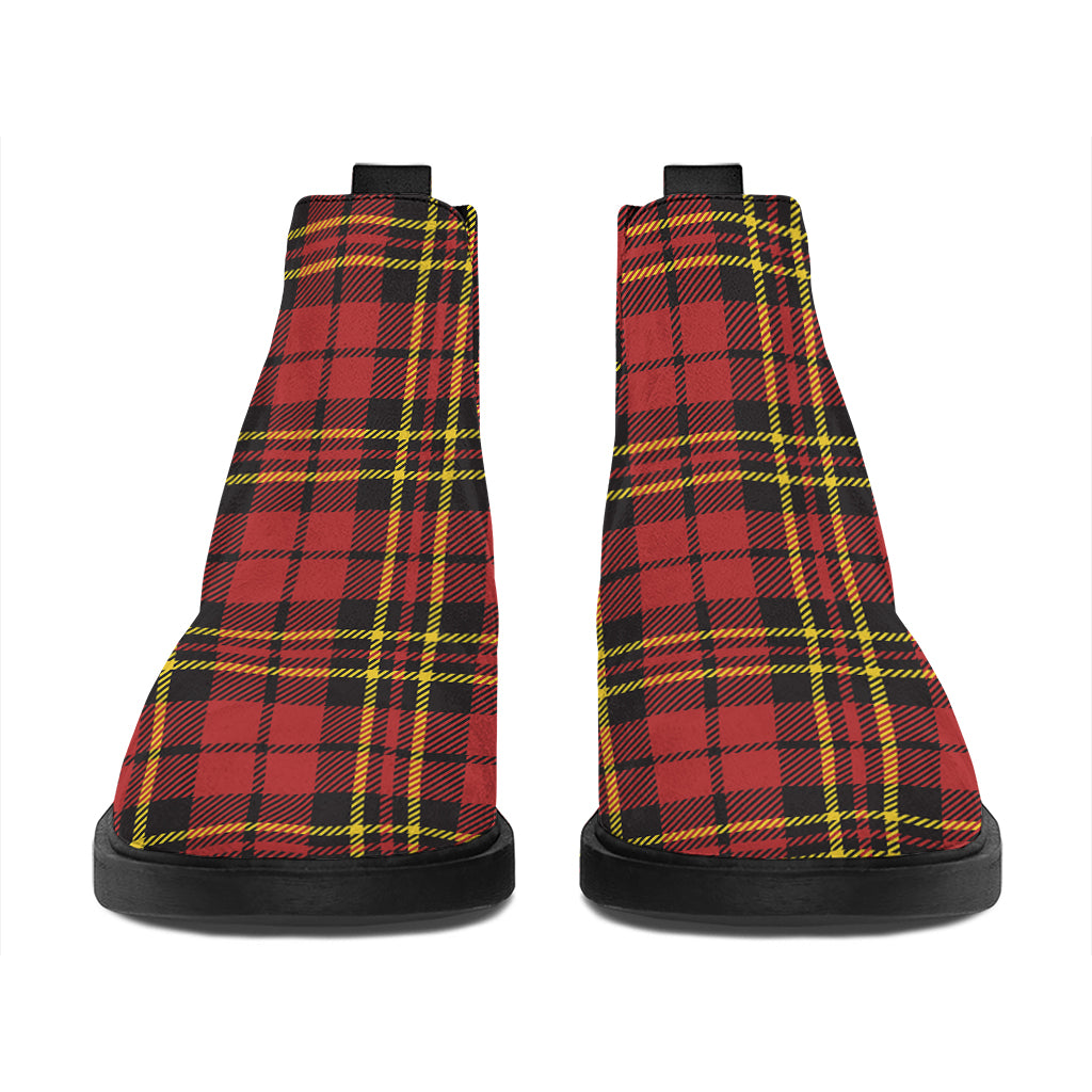 Clan Wallace Scottish Tartan Print Flat Ankle Boots