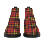 Clan Wallace Scottish Tartan Print Flat Ankle Boots