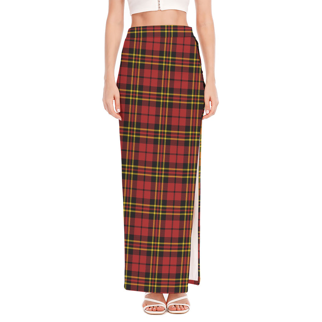 Clan Wallace Scottish Tartan Print High Slit Maxi Skirt