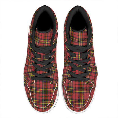 Clan Wallace Scottish Tartan Print High Top Leather Sneakers