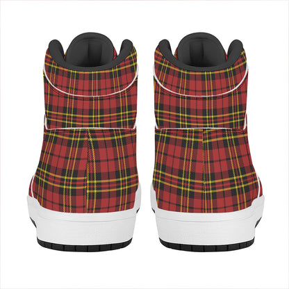 Clan Wallace Scottish Tartan Print High Top Leather Sneakers