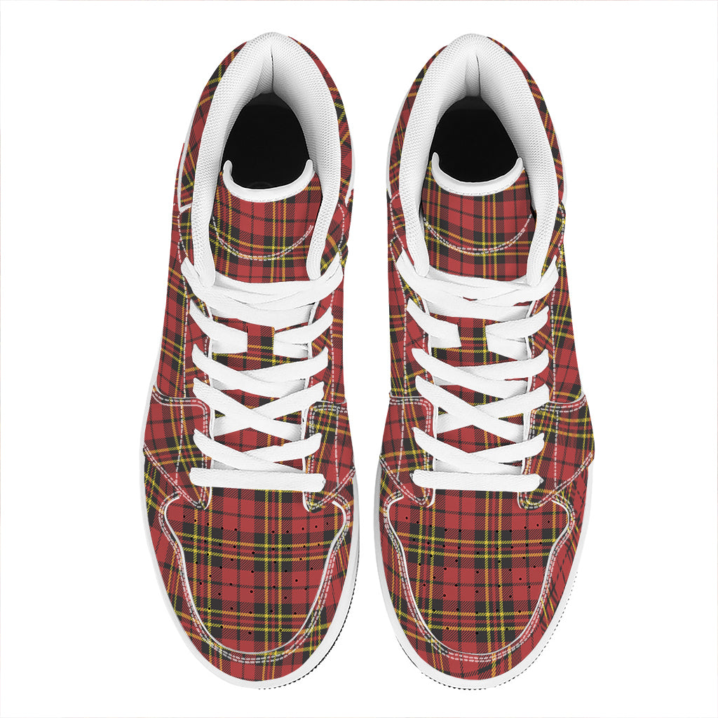 Clan Wallace Scottish Tartan Print High Top Leather Sneakers