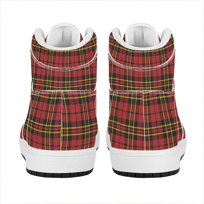 Clan Wallace Scottish Tartan Print High Top Leather Sneakers