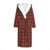 Clan Wallace Scottish Tartan Print Hooded Bathrobe