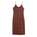 Clan Wallace Scottish Tartan Print Jersey Midi Cami Dress