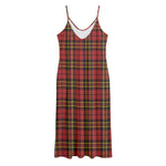 Clan Wallace Scottish Tartan Print Jersey Midi Cami Dress