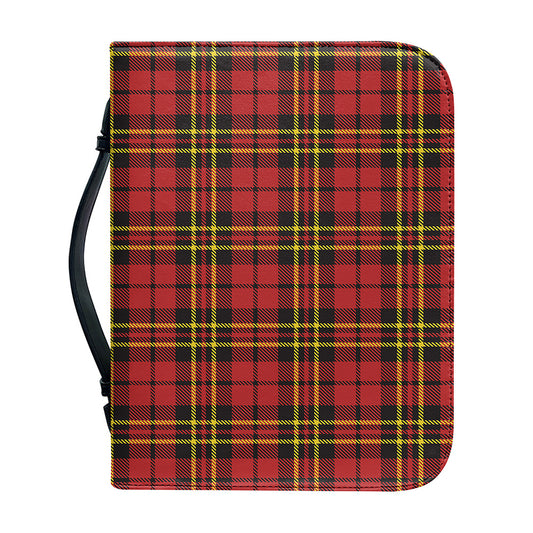 Clan Wallace Scottish Tartan Print Leather Bible Cover