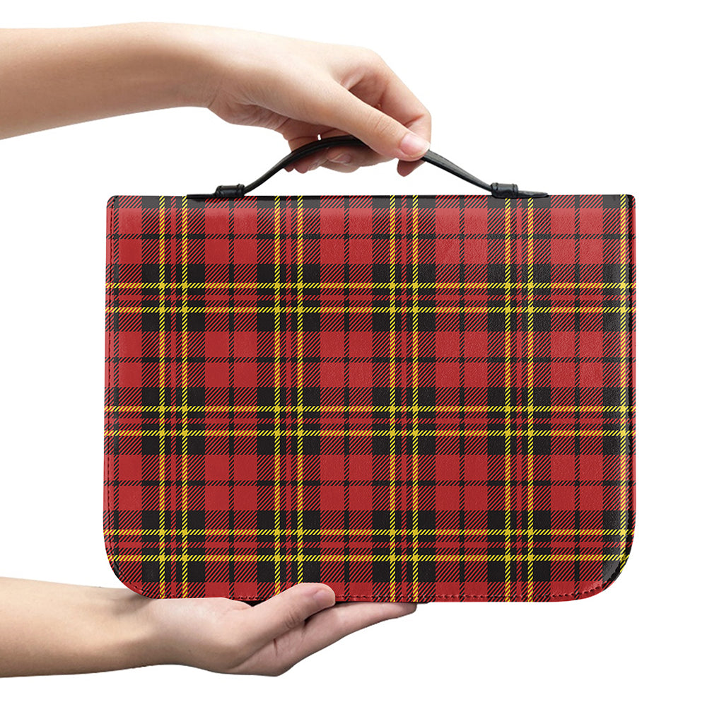Clan Wallace Scottish Tartan Print Leather Bible Cover