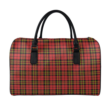 Clan Wallace Scottish Tartan Print Leather Duffle Bag