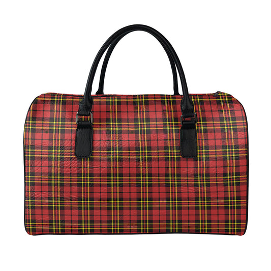 Clan Wallace Scottish Tartan Print Leather Duffle Bag