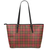 Clan Wallace Scottish Tartan Print Leather Tote Bag