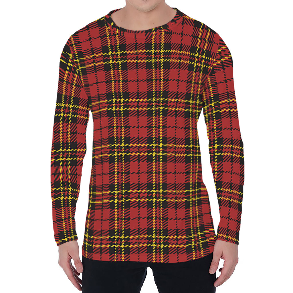Clan Wallace Scottish Tartan Print Men's Long Sleeve T-Shirt
