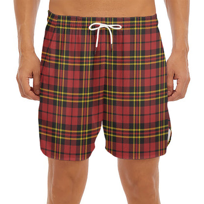 Clan Wallace Scottish Tartan Print Men's Split Running Shorts
