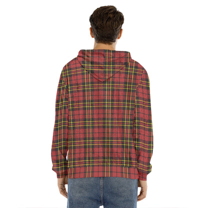 Clan Wallace Scottish Tartan Print Men's Velvet Pullover Hoodie