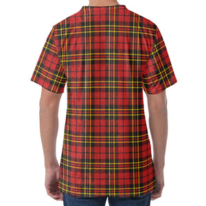 Clan Wallace Scottish Tartan Print Men's Velvet T-Shirt