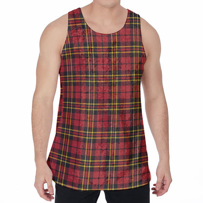 Clan Wallace Scottish Tartan Print Men's Velvet Tank Top