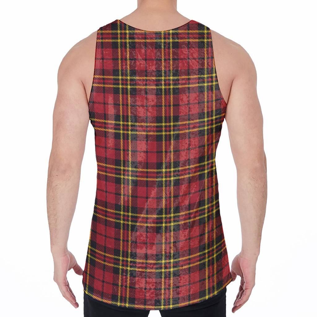 Clan Wallace Scottish Tartan Print Men's Velvet Tank Top